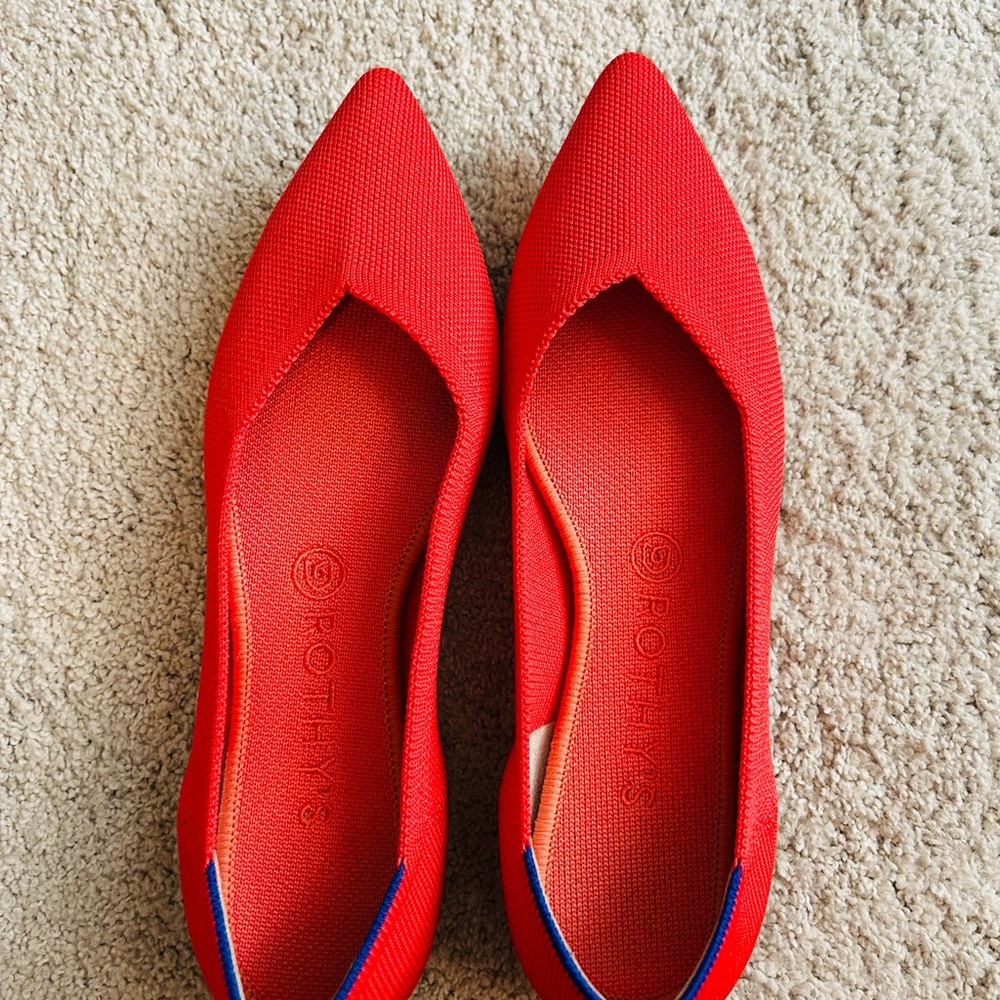 Rothy's Vibrant Red and Blue Flats